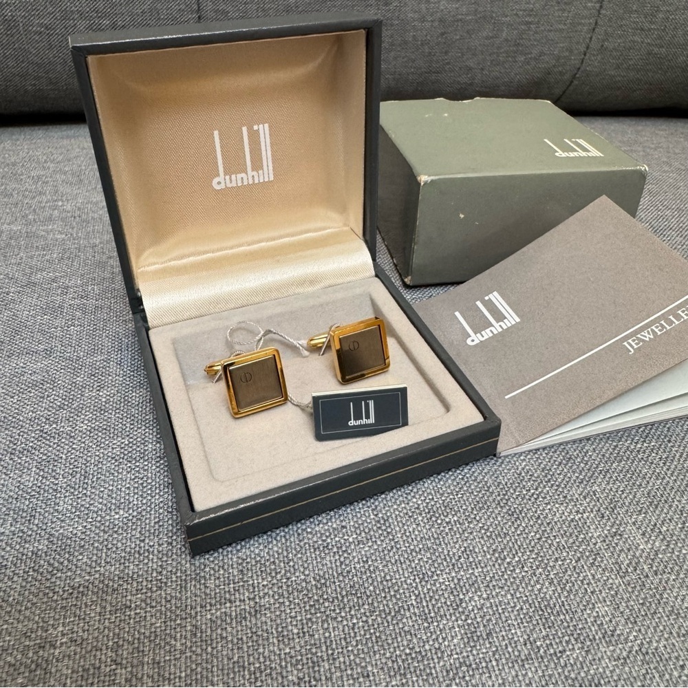 ✨Dunhill Cufflinks Gold Tone Made in England (With Box & Certificate)✨​​​​
